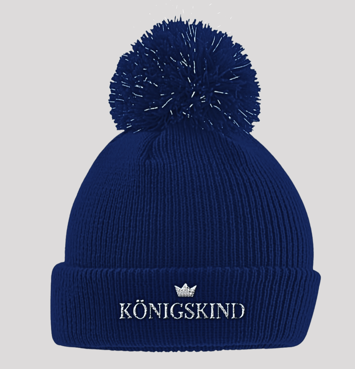 Königskind Bommelmütze | Christliche Wintermütze mit Reflektoren für Kinder